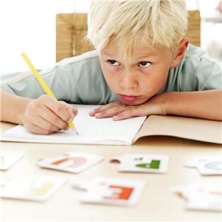 Boy writing